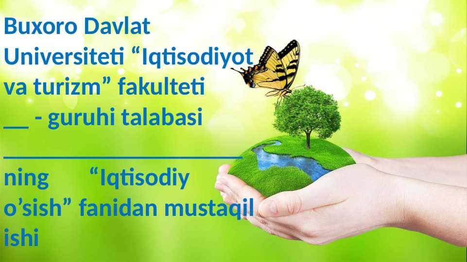 Yashil iqtisodiyot asosida iqtisodiyotni rivojlantirishda xorij mamlakatlari tajribasi