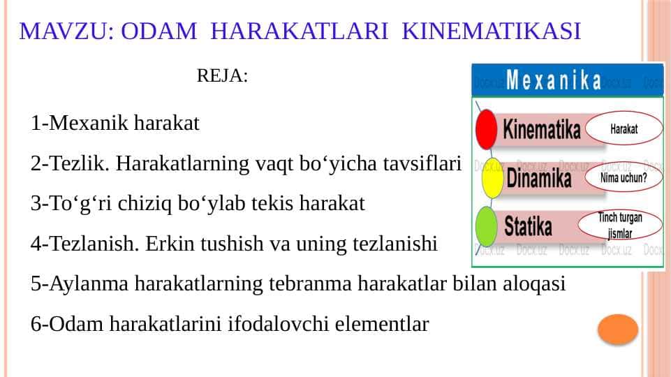 ODAM HARAKATLARI KINEMATIKASI