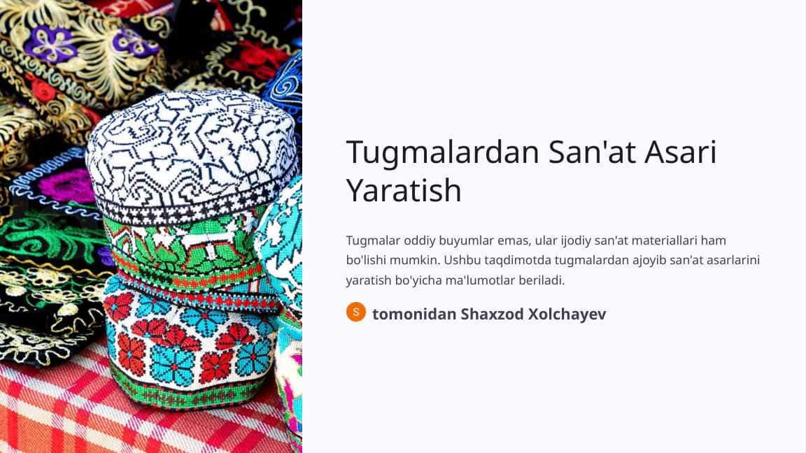 Tugmalardan Sanat Asari Yaratish