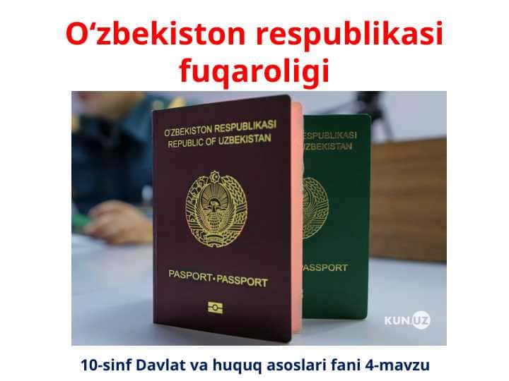 O‘zbekiston respublikasi fuqaroligi