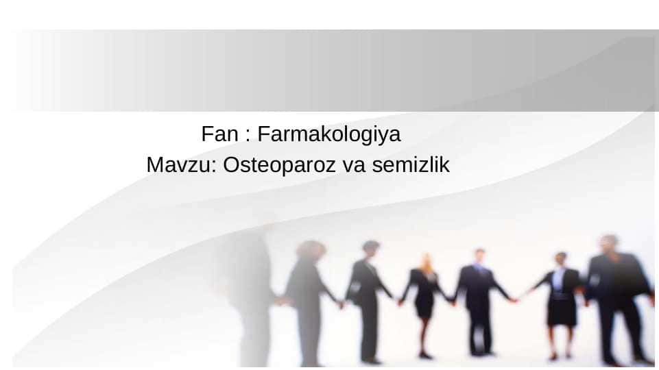 Osteoparoz va semizlik . Farmakologiya
