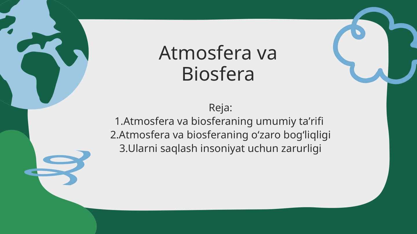Atmosfera va biosfera