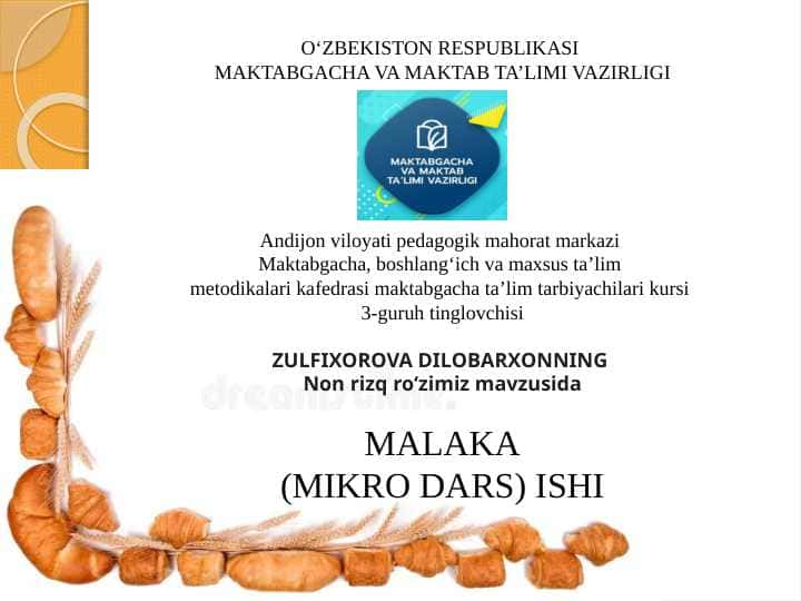 Non rizq ro‘zimiz