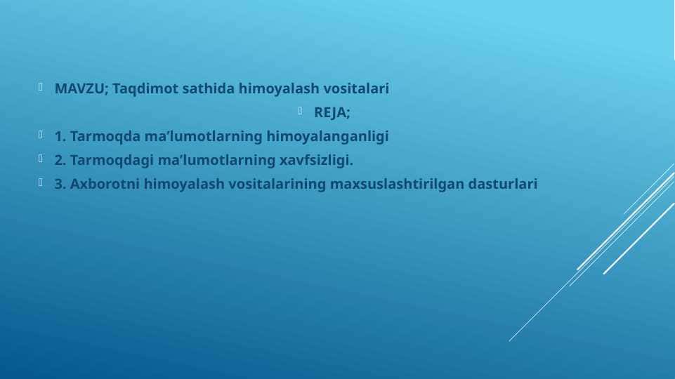 Taqdimot sathida himoyalash vositalari