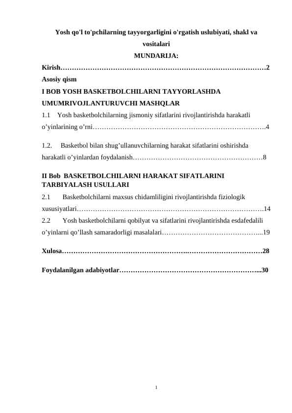 Yosh qo'l to'pchilarning tayyorgarligini o'rgatish uslubiyati, shakl va vositalari