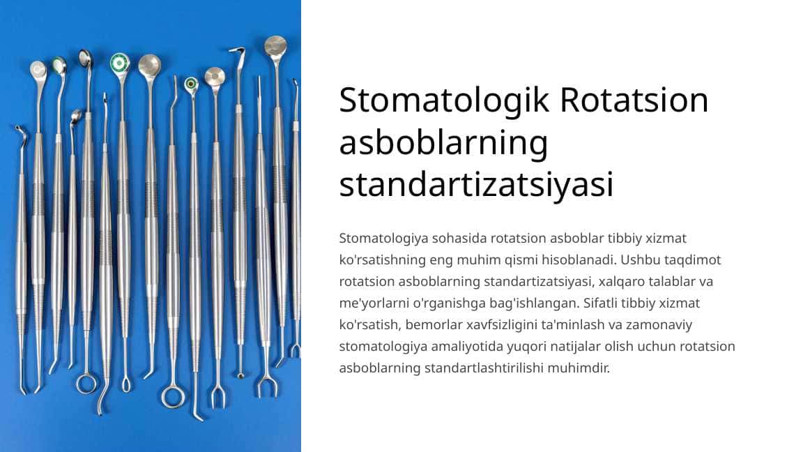 Rotatsion asboblarning standartizatsiyasi.