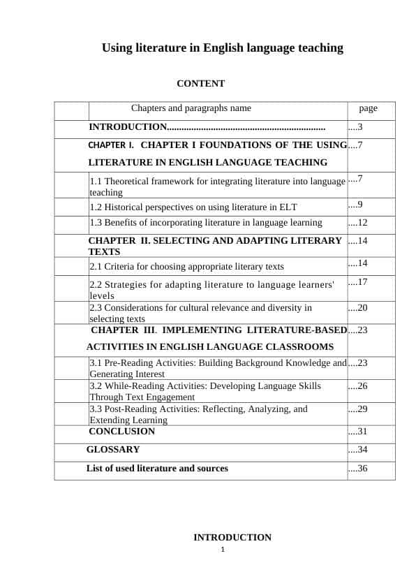 Using literature in English language teaching