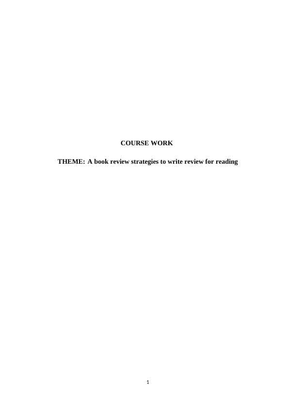 A book review strategies to write review for reading
