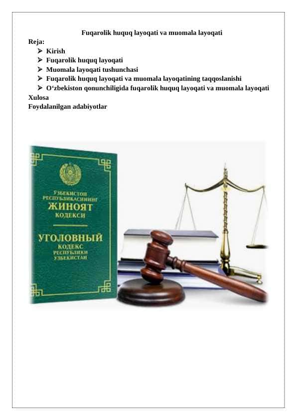 Fuqarolik huquq layoqati va muomala layoqati 25