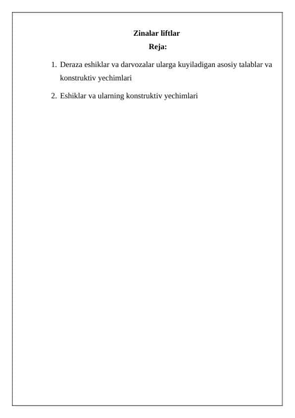 Zinalar liftlar