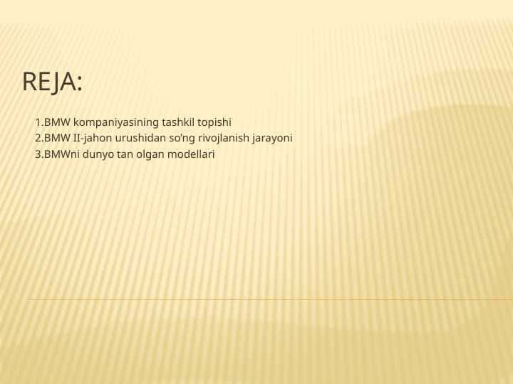 BMW kompaniyasining marketingi