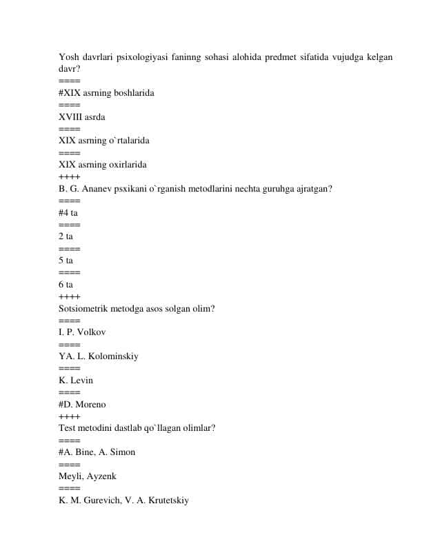 test psixologiya