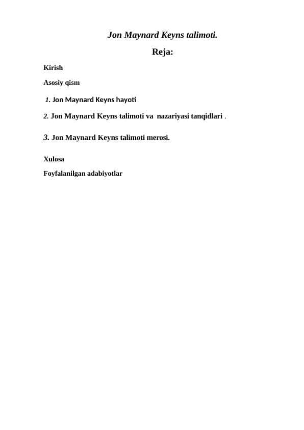 Jon Maynard Keyns talimoti.