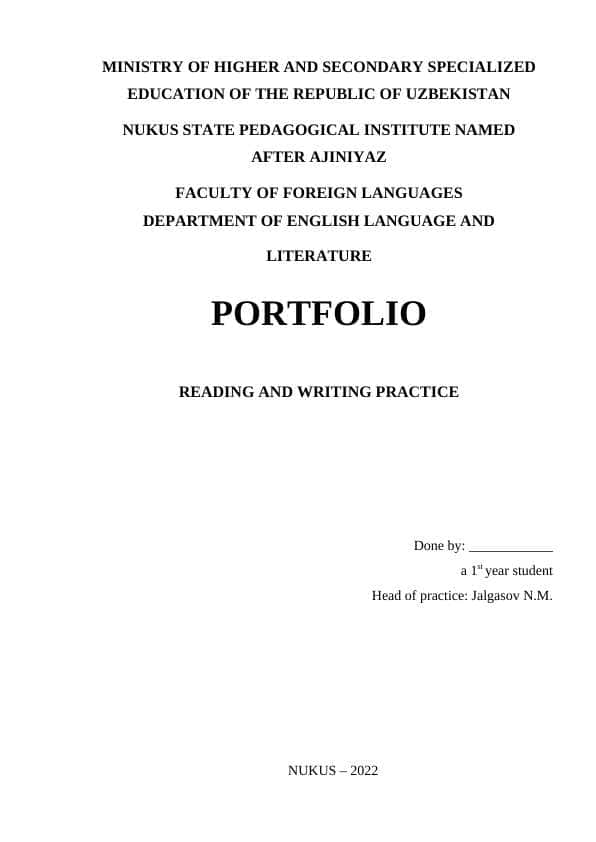 READING AND WRITING PRACTICE