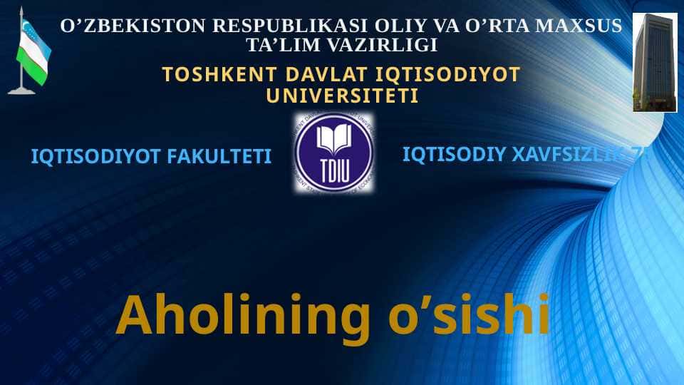 Aholining o’sishi