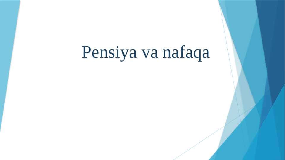 Pensiya va nafaqa