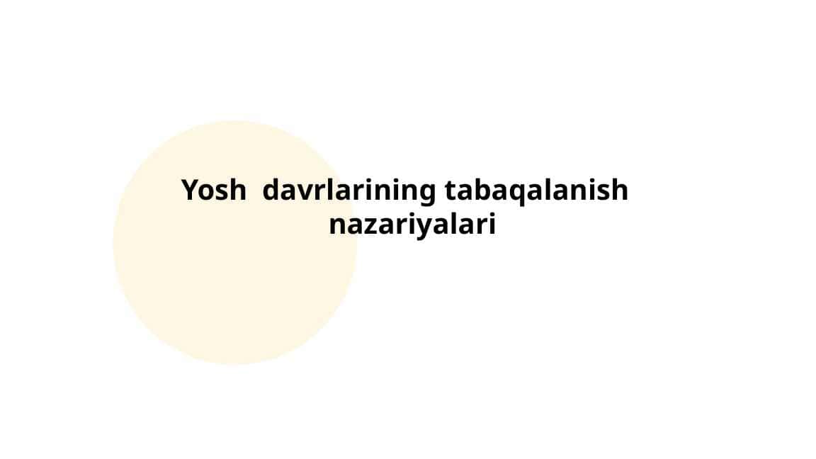 Yosh davrlarining tabaqalanish nazariyalari (2)