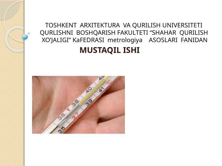 Pulsar o’lchash vositalari asosida o’lchashlarni bajarish