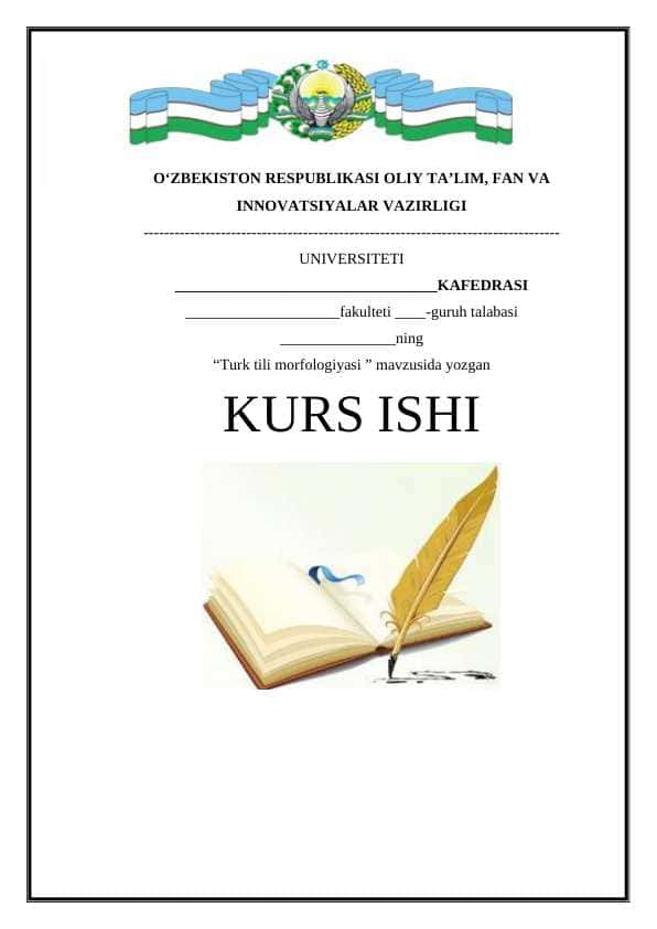 Turk tili morfologiyasi kurs ishi
