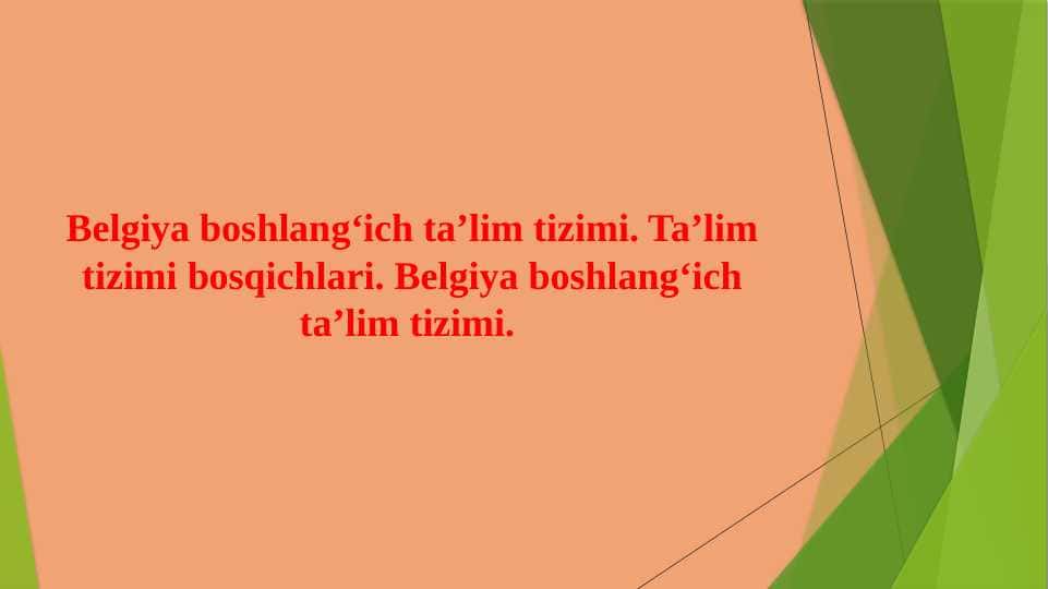 Belgiya boshlang‘ich ta’lim tizimi. Ta’lim tizimi bosqichlari. Belgiya boshlang‘ich ta’lim tizimi.
