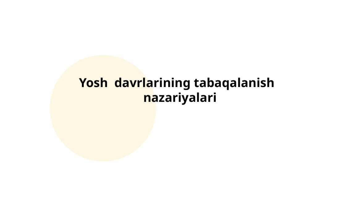 Yosh davrlarining tabaqalanish nazariyalari