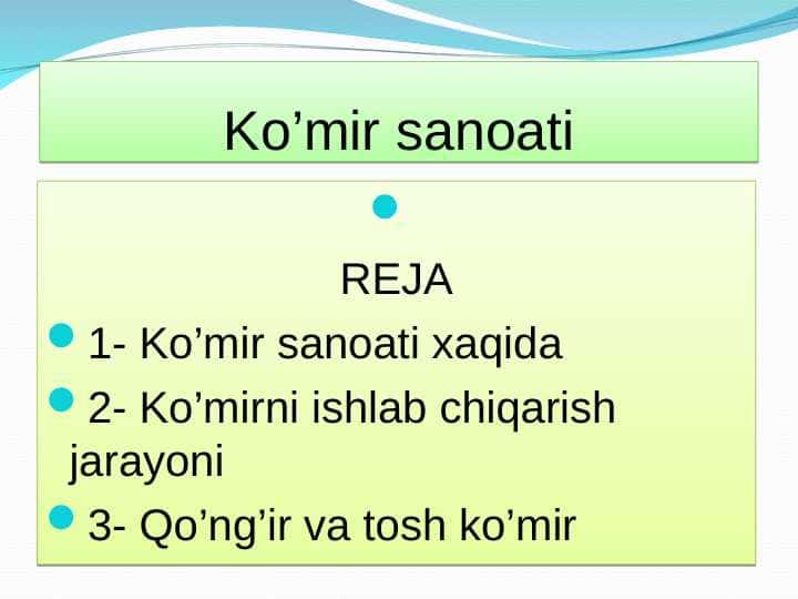 Ko’mir sanoati
