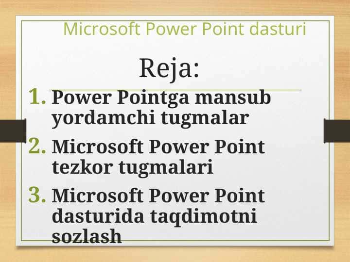 Microsoft Power Point dasturi