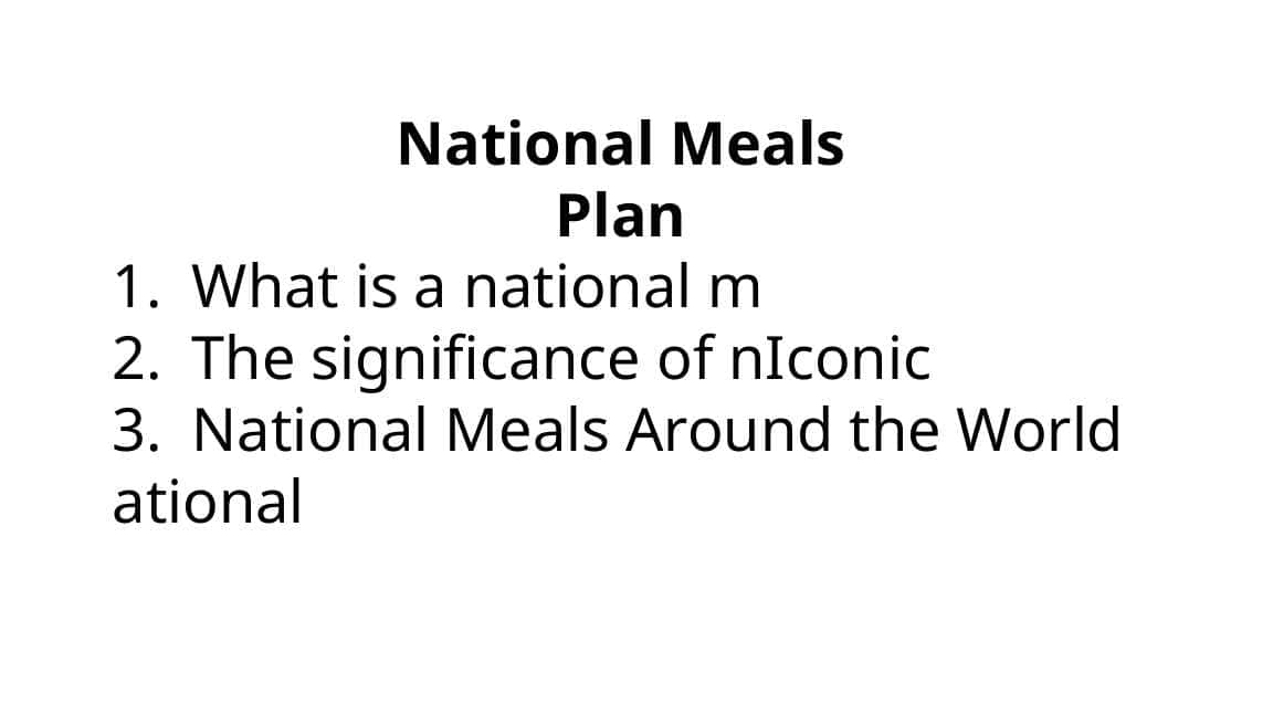 National Meals