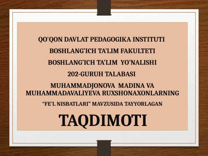 FE'L NISBATLARI