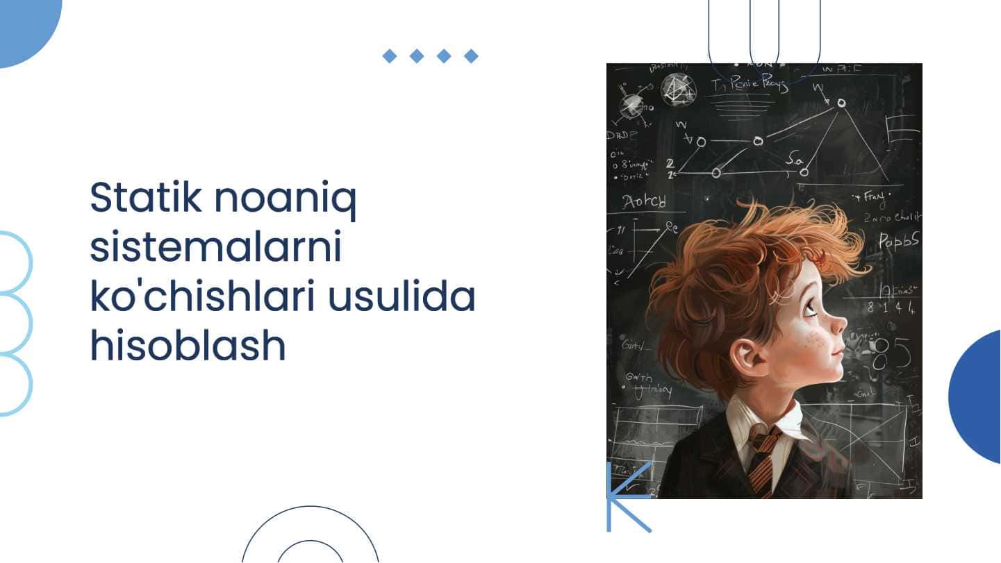 Statik noaniq sistemalarni ko'chishlari usulida hisoblash