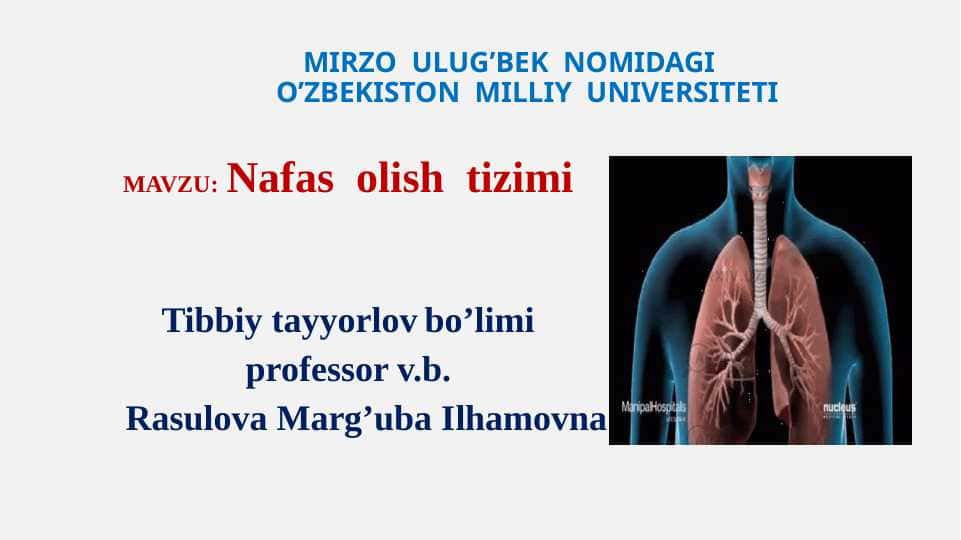 Nafas olish tizimi slayd