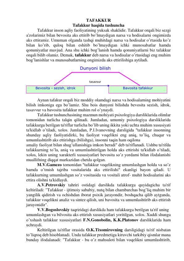TAFAKKUR Tafakkur haqida tushuncha
