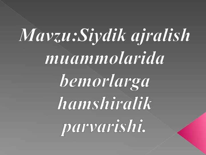 siydik ajralish muammolarida bemorlarga