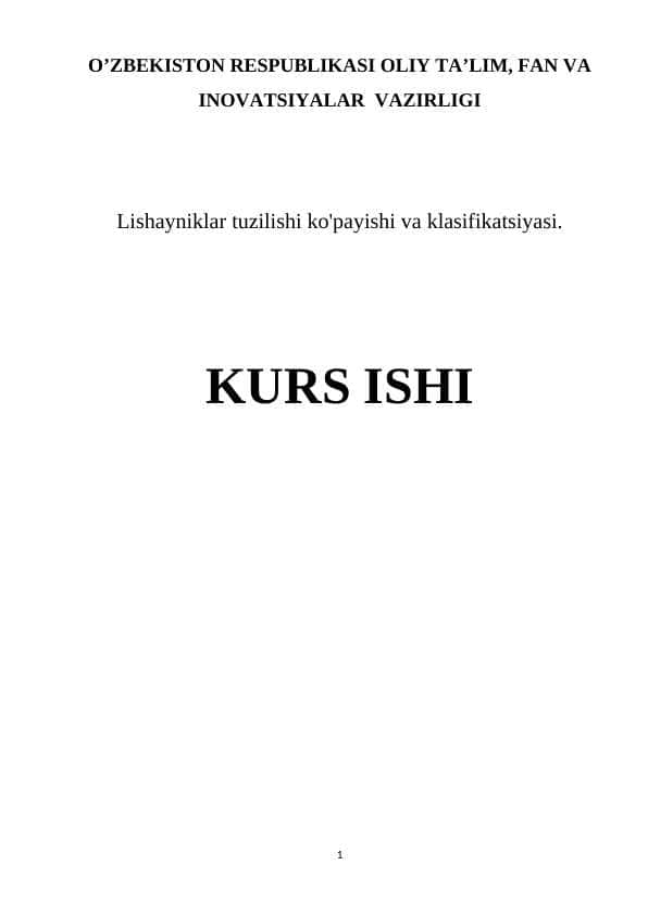 Lishayniklar tuzilishi ko'payishi va klasifikatsiyasi.
