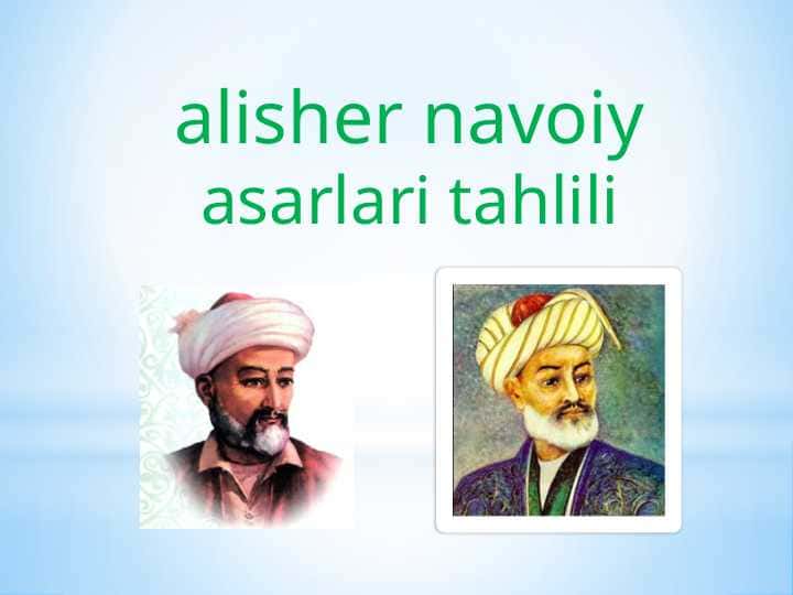 alisher navoiy asarlari tahlili