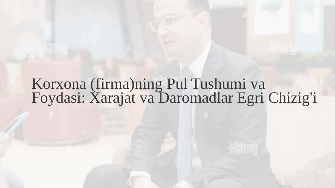 Korxona (firma)ning Pul Tushumi va Foydasi Xarajat va Daromadlar Egri Chizig'i