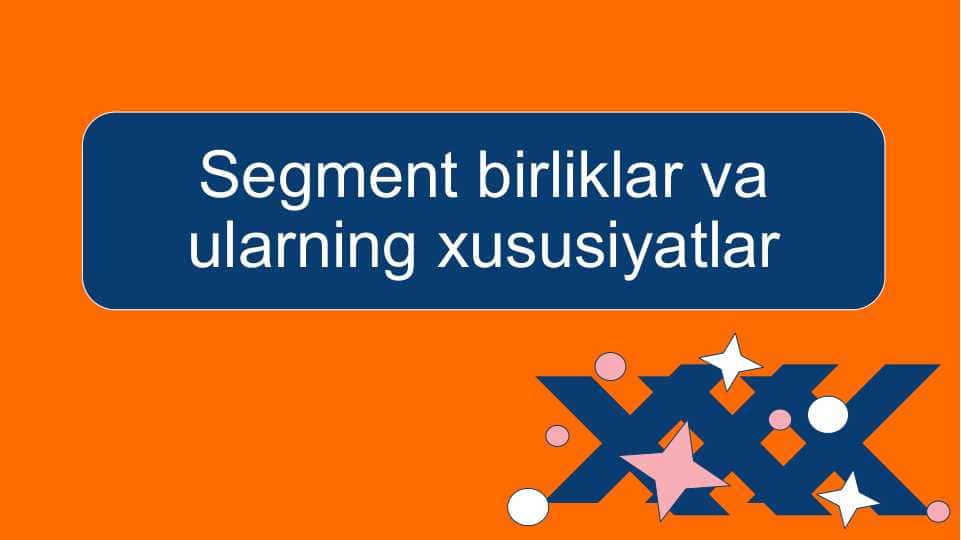Segment birliklar va ularning xususiyatlar