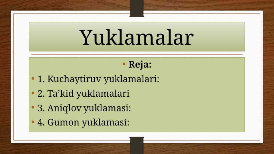Yuklamalar