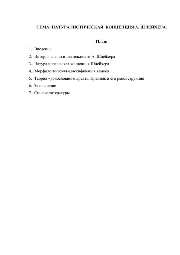 Натуралистическая концепция А. Шлейхера.