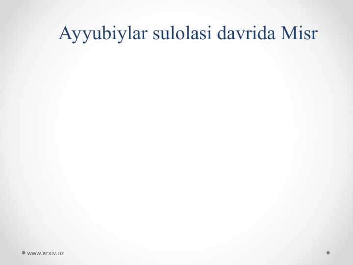 Ayyubiylar sulolasi davrida Misr