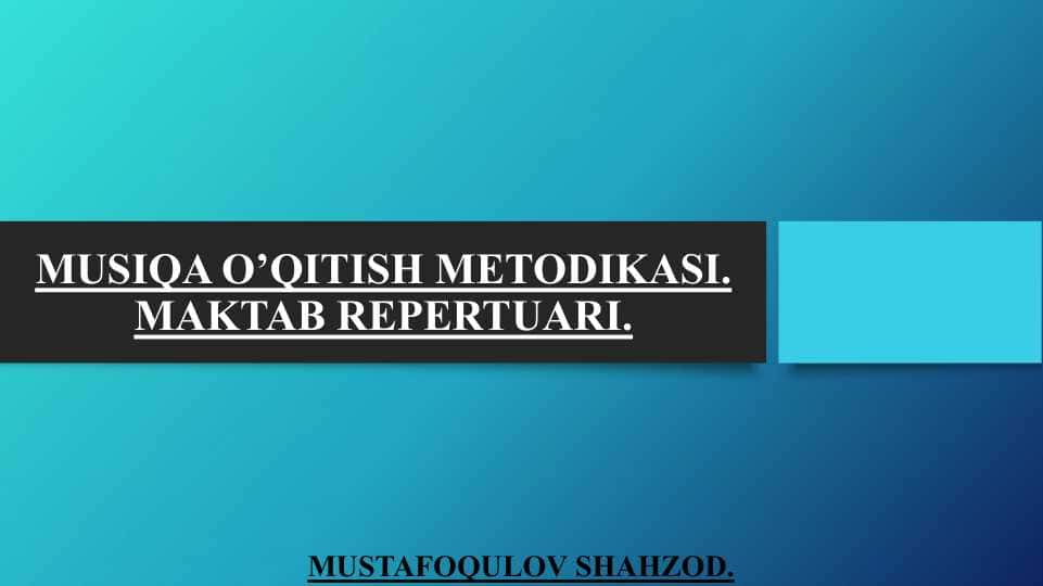 Toʻrtinchi sinfda musiqa oʻqitish