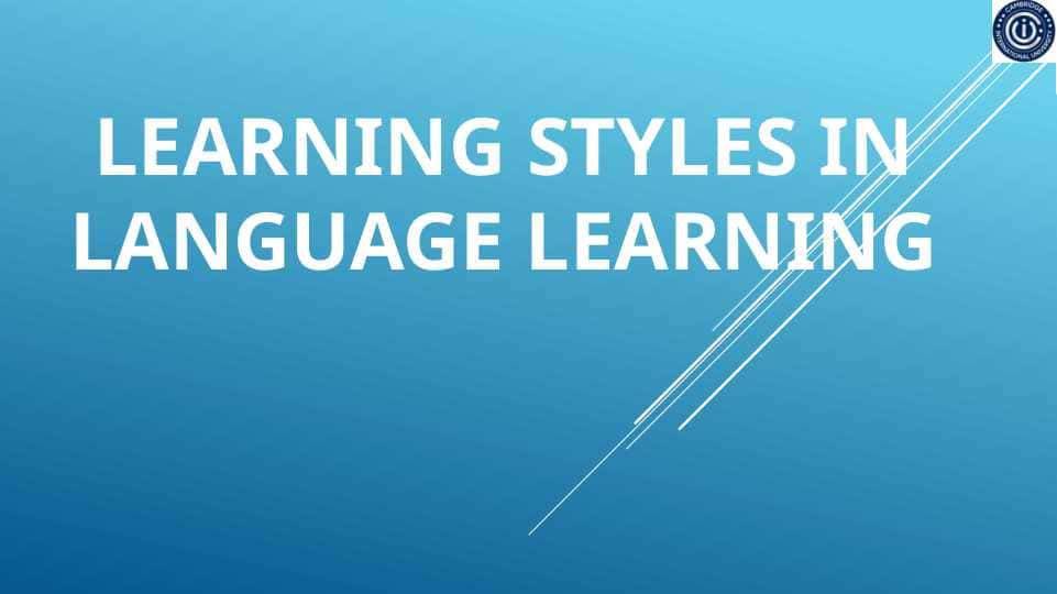 Learning styles in LANGUAGE LEARNING