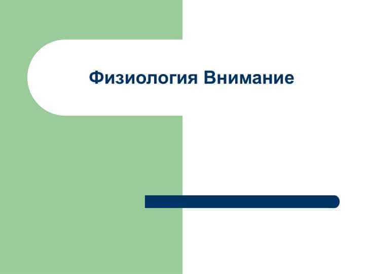 Физиология Внимание