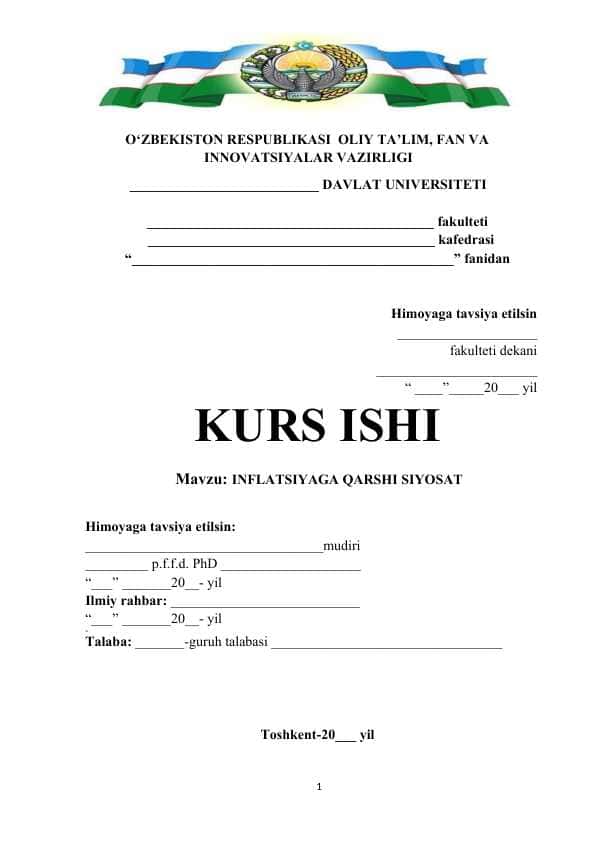 INFLATSIYAGA QARSHI SIYOSAT