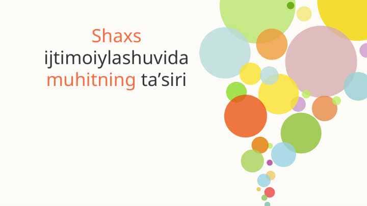 Shaxs ijtimoiylashuvida muhitning taʼsiri