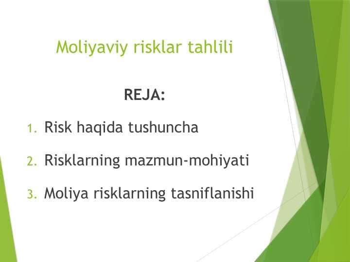 Moliyaviy risklar tahlili
