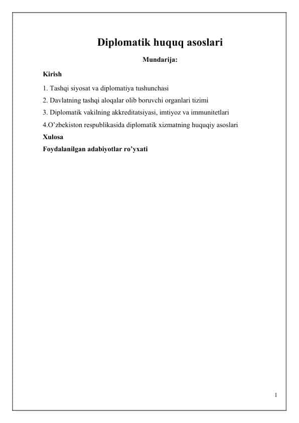 Diplomatik huquq asoslari