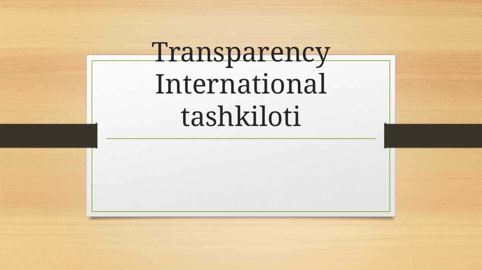 Transparency International tashkiloti