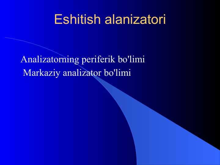 Eshitish analizatori