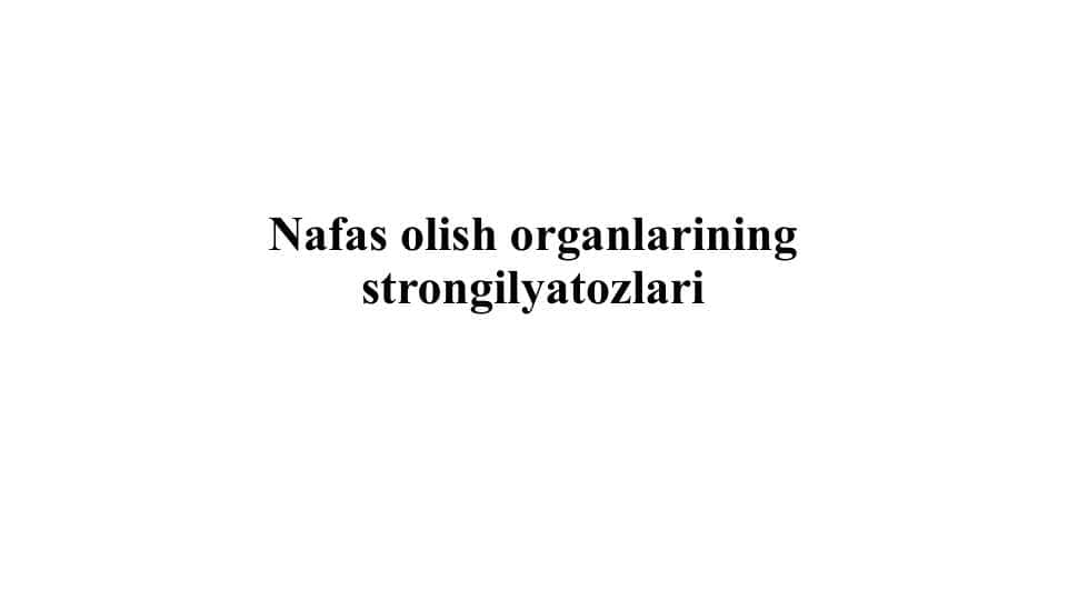 Nafas olish organlarining strongilyatozlari